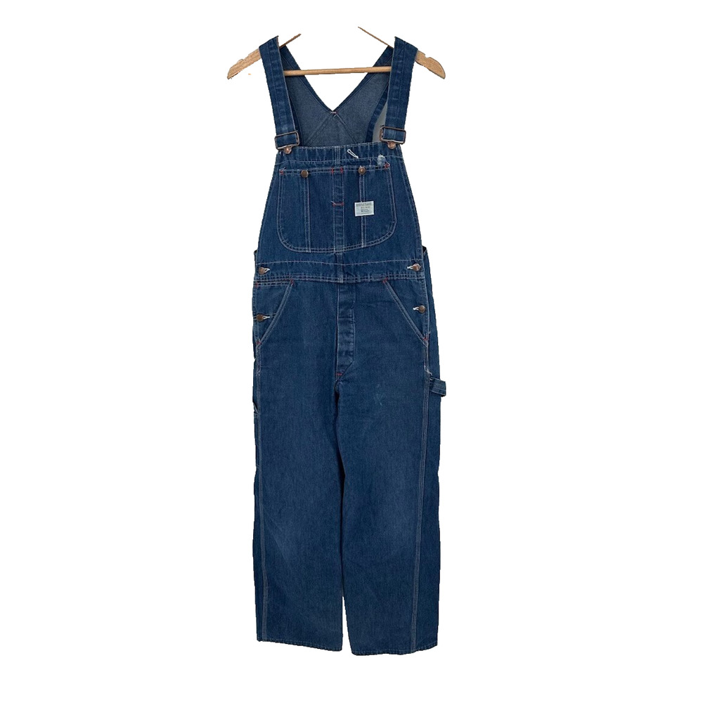 Vintage 70s JC Penny Big Mac Denim Bib Overalls Workwear Sanforized Union 32X30